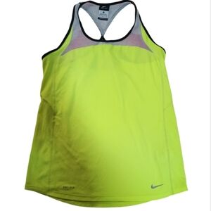 Nike Dri-FIT Racerback Mesh Tank Neon Size Small